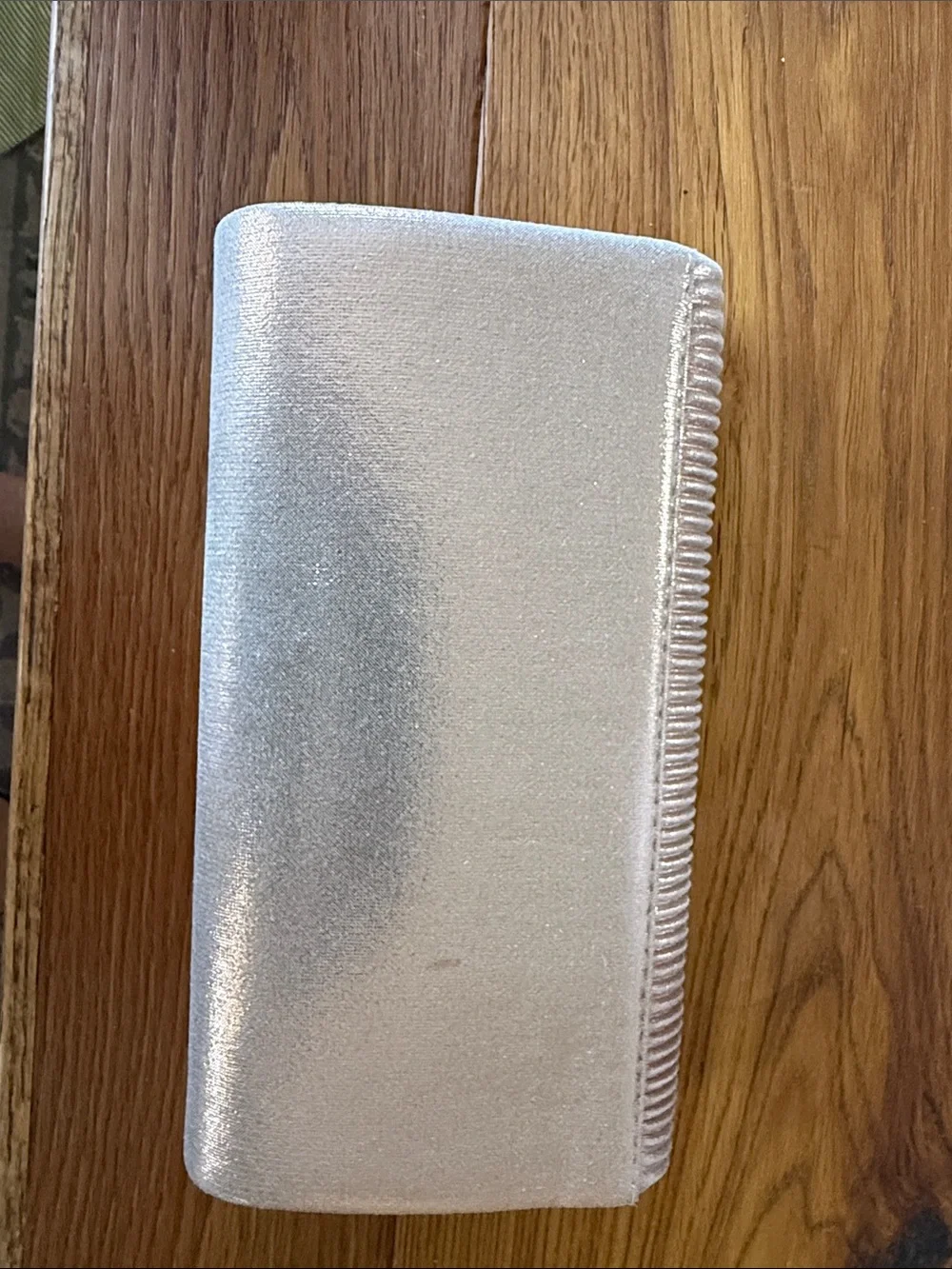 Pleated Metallic Champagne Evening Clutch
